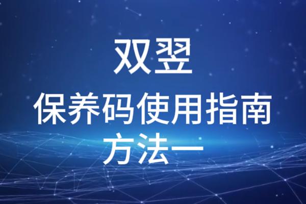 雙翌保養碼使用指南方法一